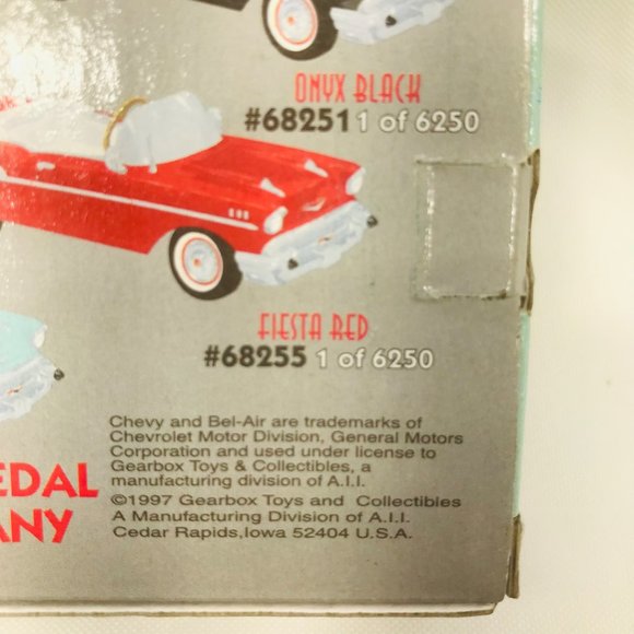 Gearbox 1997 Vintage 1957 Chevy Bel Air Convertible Serial #04291 Pedal Car New - Picture 7 of 10